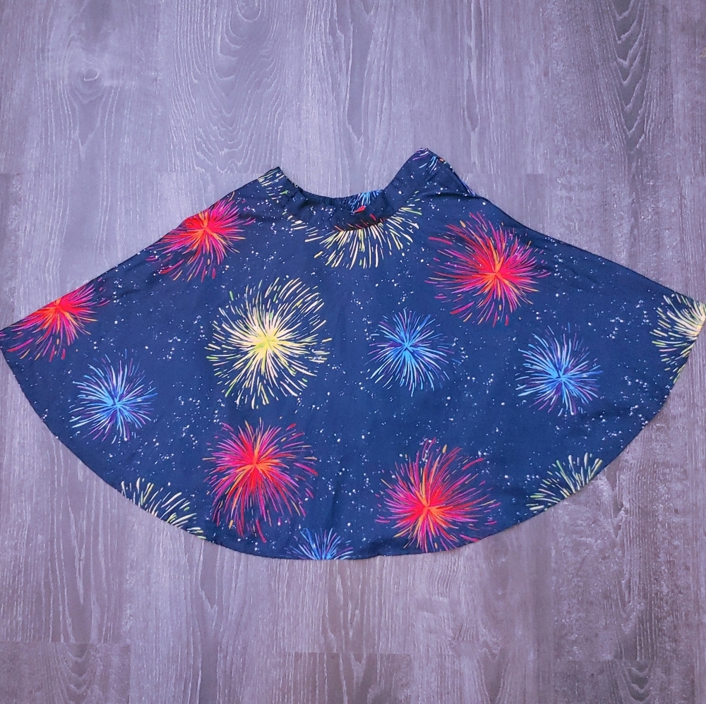 ModCloth Navy Skirt with Multicolor Firework Print